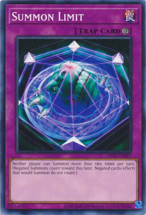 Summon Limit [OP22-EN027] Common