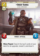 Greef Karga - Affable Commissioner (08/20) (Hyperspace) (08/20) [Shadows of the Galaxy: Weekly Play]