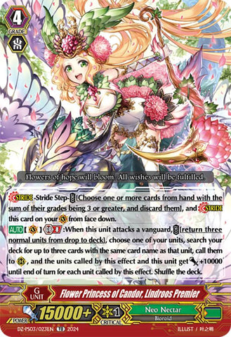 Flower Princess of Candor, Lindroos Premier (DZ-PS03/023EN) [Premium Deckset "Musketeer"]