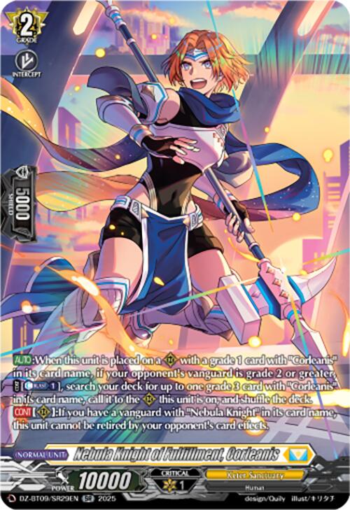 Nebula Knight of Fulfillment, Corleanis (DZ-BT09/SR29EN) [Super Brave Detonation]