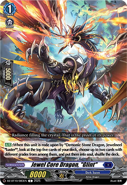 Jewel Core Dragon, "Glint" (DZ-BT10/083EN) [Dragonsoul Resonance]