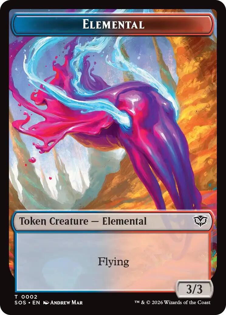 Dragon Illusion // Elemental (0002) Double-Sided Token [Secrets of Strixhaven Commander Tokens]