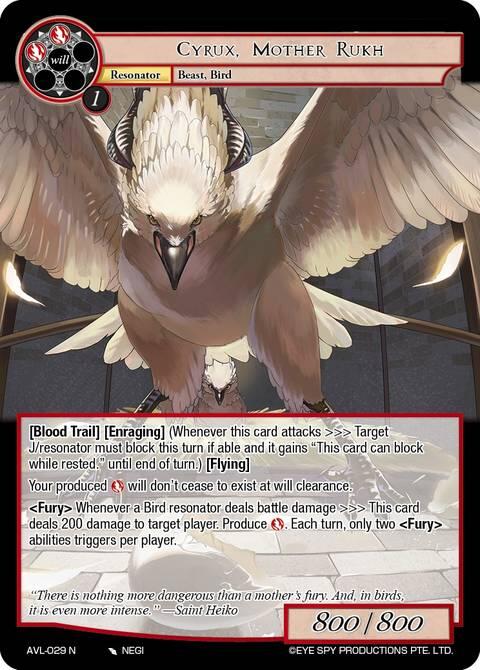 Cyrux, Mother Rukh (AVL-029 N) [Attack on Velmardia]