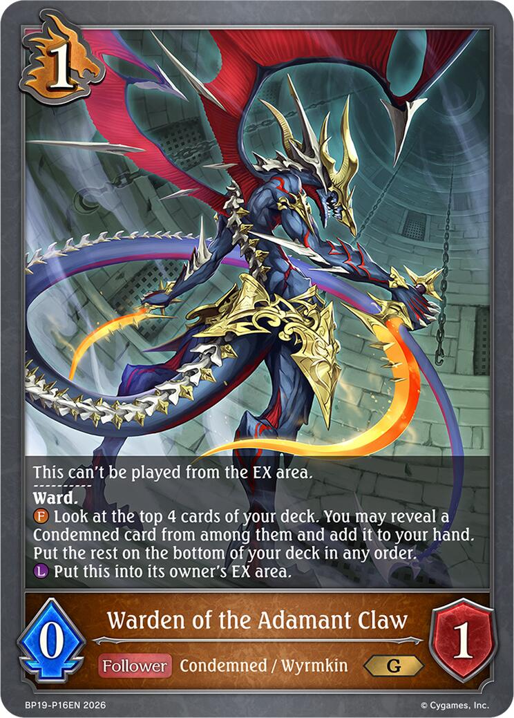 Warden of the Adamant Claw - P16EN (Foil) (BP19-P16EN) [Eightfold Retribution]