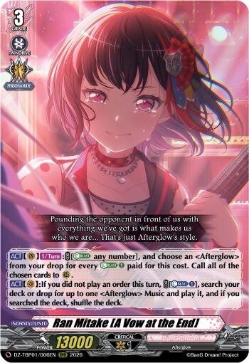 Ran Mitake [A Vow at the End] (DZ-TBP01/006EN) [BanG Dream! Girls Band Party!]