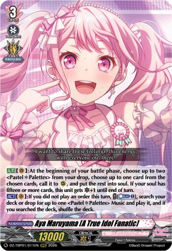 Aya Maruyama [A True Idol Fanatic] (DZ-TBP01/011EN) [BanG Dream! Girls Band Party!]