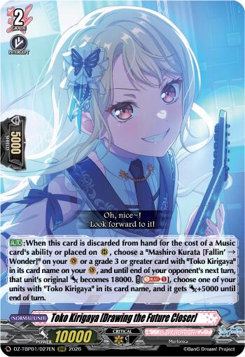 Toko Kirigaya [Drawing the Future Closer] (DZ-TBP01/027EN) [BanG Dream! Girls Band Party!]
