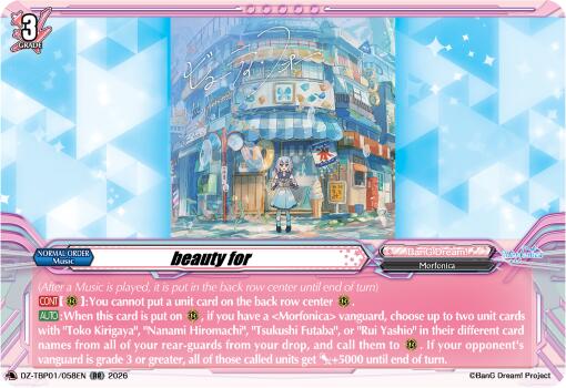 beauty for (DZ-TBP01/058EN) [BanG Dream! Girls Band Party!]