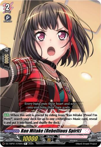 Ran Mitake [Rebellious Spirit] (DZ-TBP01/070EN) [BanG Dream! Girls Band Party!]