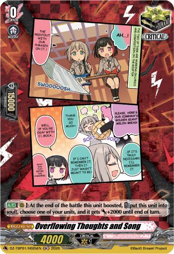 Overflowing Thoughts and Song (B) (Holo Rare) (DZ-TBP01/H02bEN) [BanG Dream! Girls Band Party!]