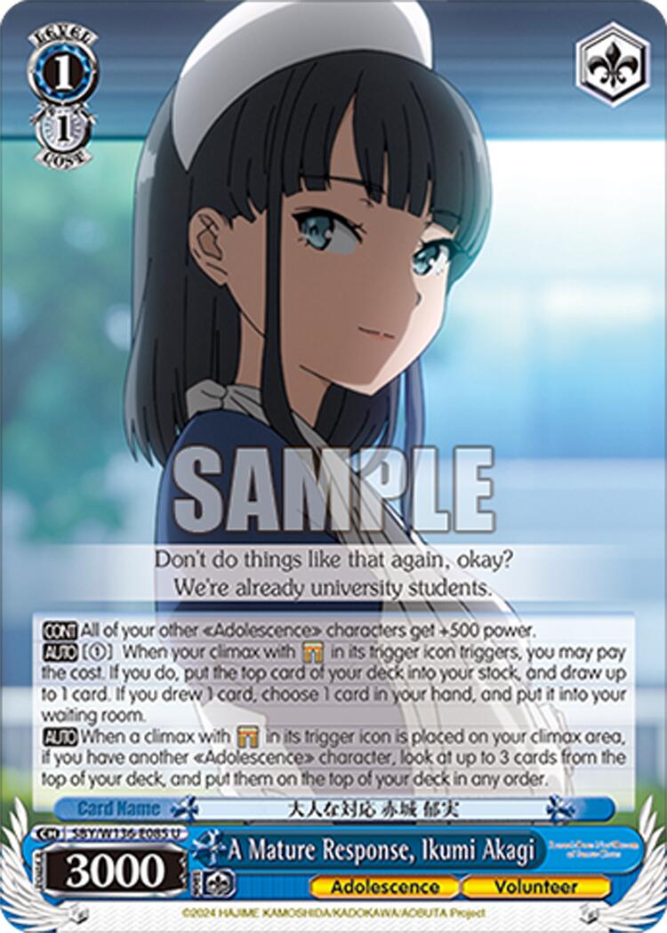 A Mature Response, Ikumi Akagi (SBY/W136-E085) [Rascal Does Not Dream of Santa Claus]