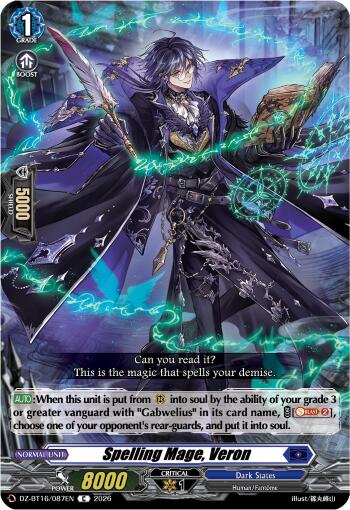 Spelling Mage, Veron (DZ-BT16/087EN) [Parallactic Dawn]