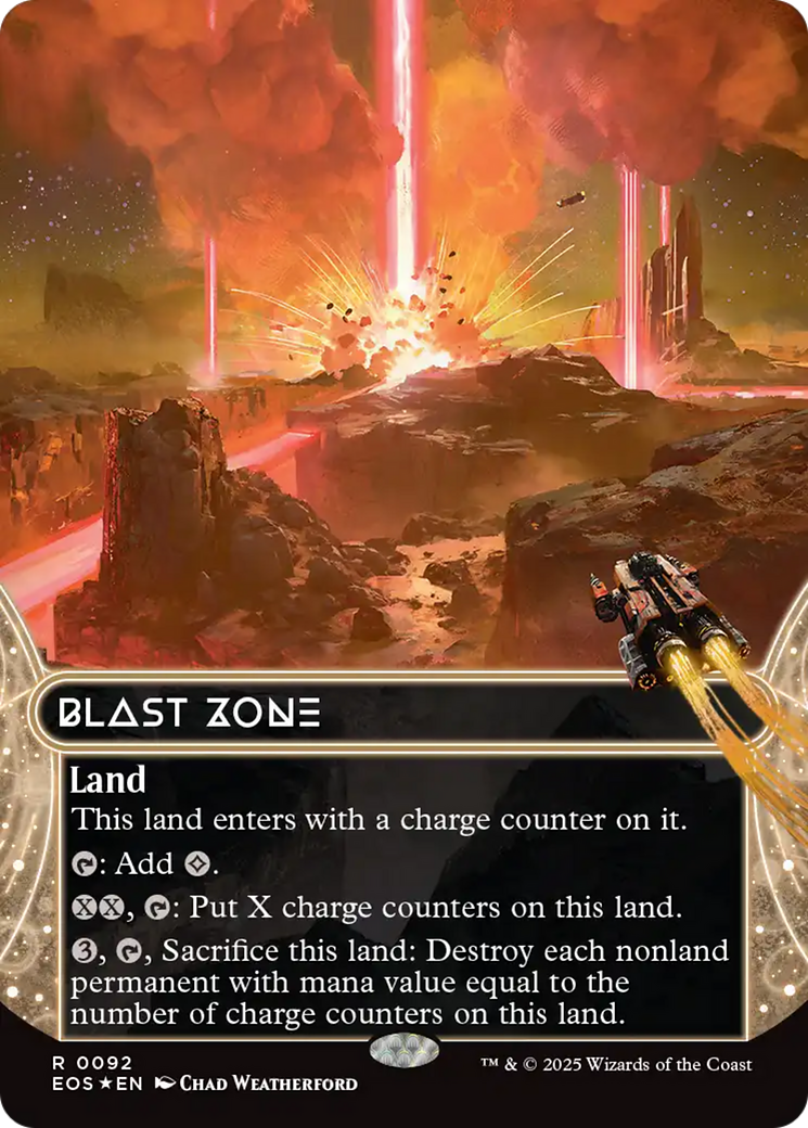 Blast Zone (0092) (Borderless) (Galaxy Foil) [Edge of Eternities: Stellar Sights]