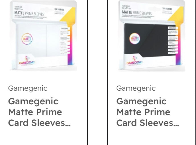 Gamegenic Matt Prime: Standard 100ct Sleeves - Random Colours