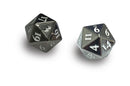 Ultra PRO: Heavy Metal Dice - D20 (2-Dice Set / Gun Metal with White Numbers)