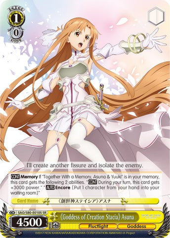 Goddess of Creation Stacia Asuna (SAO/S80-E010S SR) [Sword Art Online -Alicization- Vol.2]