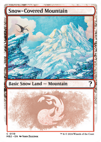 Snow-Covered Mountain (White Border) [Mystery Booster 2]