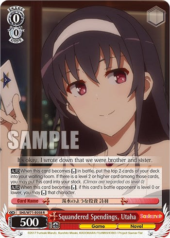 Squandered Spendings, Utaha [Saekano How to Raise a Boring Girlfriend. flat]
