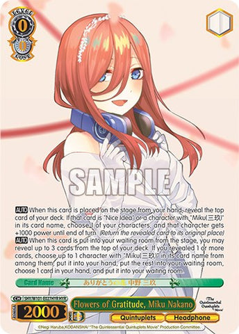 Flowers of Gratitude, Miku Nakano (5HY/W101-E027HYR HYR) [The Quintessential Quintuplets Movie]