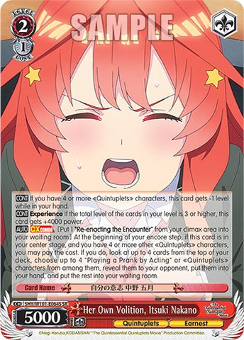 Her Own Volition, Itsuki Nakano (5HY/W101-E064S SR) [The Quintessential Quintuplets Movie]