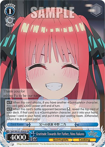 Gratitude Towards Her Father, Nino Nakano (5HY/W101-E093S SR) [The Quintessential Quintuplets Movie]